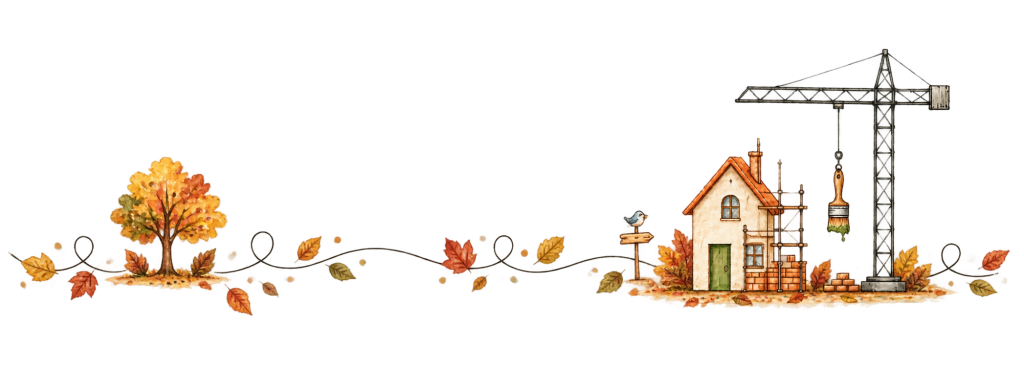 grafik_herbst_3_trans Illustration eines im Aufbau befindlichen Dorfes mit Baukran als Hintergrundgrafik für den Förderbereich.